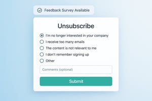 HubSpot Email Unsubscribe Exit Survey